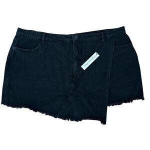 Highway Jeans Women's Plus Size Black Denim Skirt Shorts - Size 22 NWT